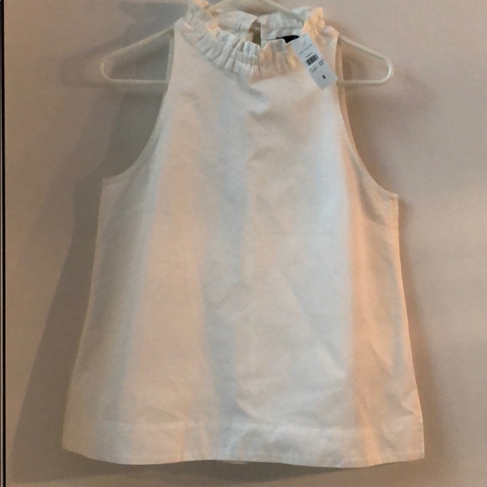 NWT Ann Taylor Pleated Neck, Poplin Tank
